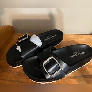 NIB Urban Sport by J/slides. Black with silver buckle. Size 7.5. Super comfy!
